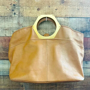 Jonathan Adler Hex Handle Leather Bag